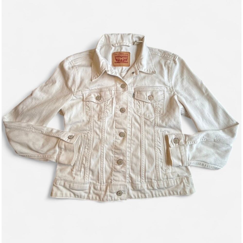 Levi's White Denim Jacket Size M